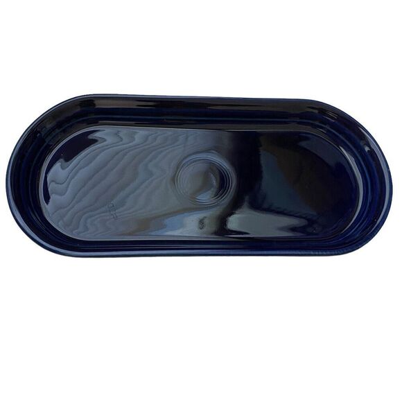 Retired Fiestaware Fiesta Bread Tray Relish Cobalt Homer Laughlin Lead Free - Picture 1 of 5